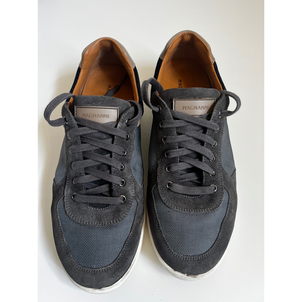 Magnanni Men's Sneakers Suede‎ Mesh Casual Lace Up Gray Walking Shoes 11.5M